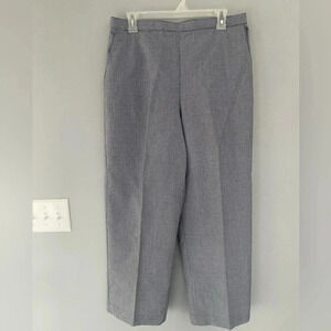NEW Alfred Dunner Cote D'Azur Womens Sz 10 Elastic Waist Pants Blue Houndstooth